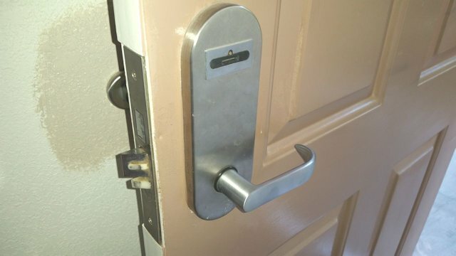 Old analog electronic motel style lever lock